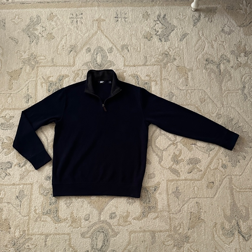 Lands' End Men's Navy Zip-Up Sweater Navy